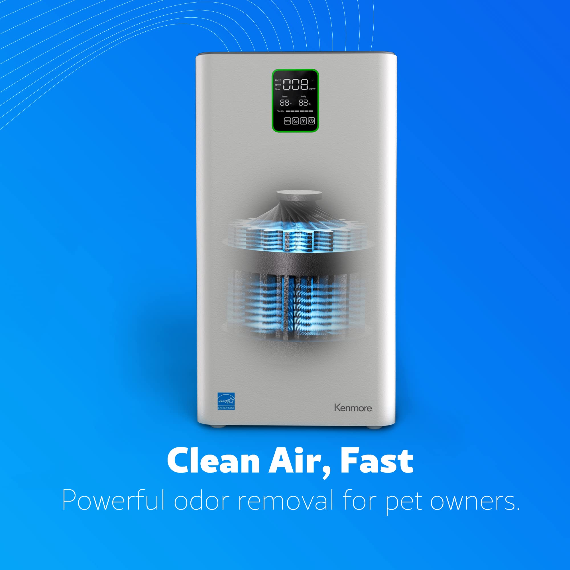 Foto 3 | Purificador De Aire Kenmore Pm3020 H13 True Hepa 1500 Pies², 5 Velocidades - Venta Internacional.