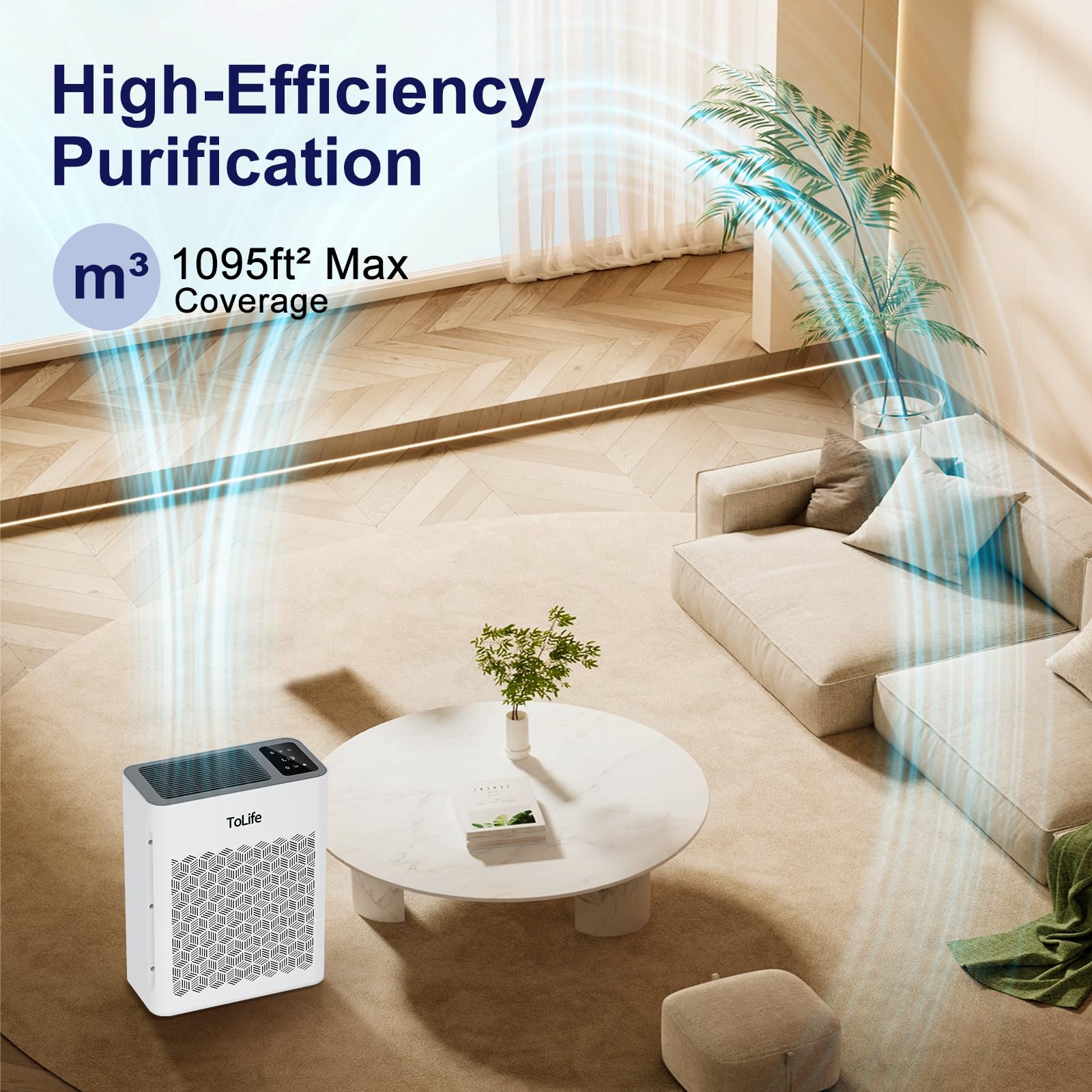 Foto 3 | Purificador De Aire Tolife Para Habitaciones Grandes De 200 M² Con Filtro Hepa - Venta Internacional.