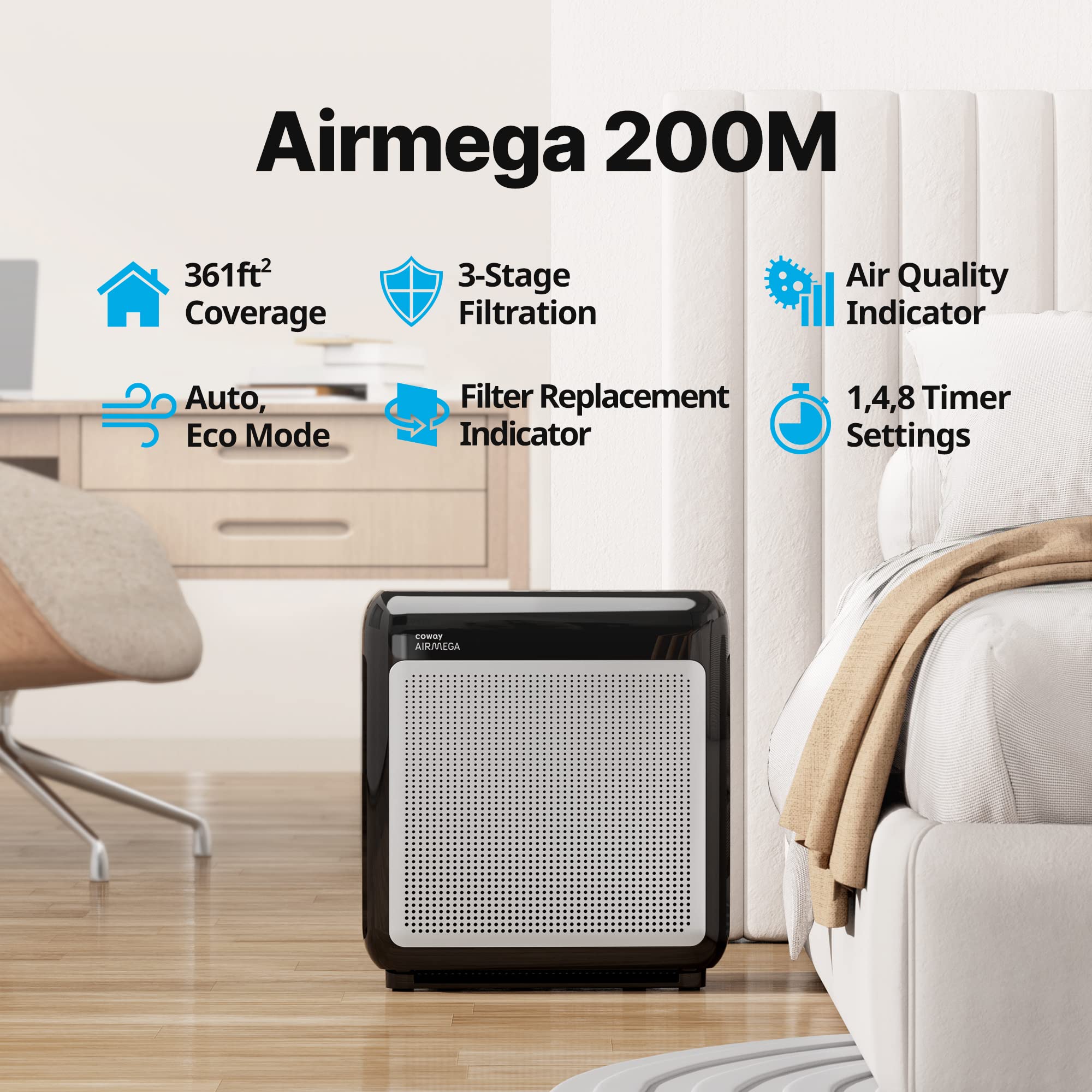 Foto 3 pulgar | Purificador De Aire Coway 200m True Hepa Filter 200 M² Con 3 Años De Garantía - Venta Internacional.