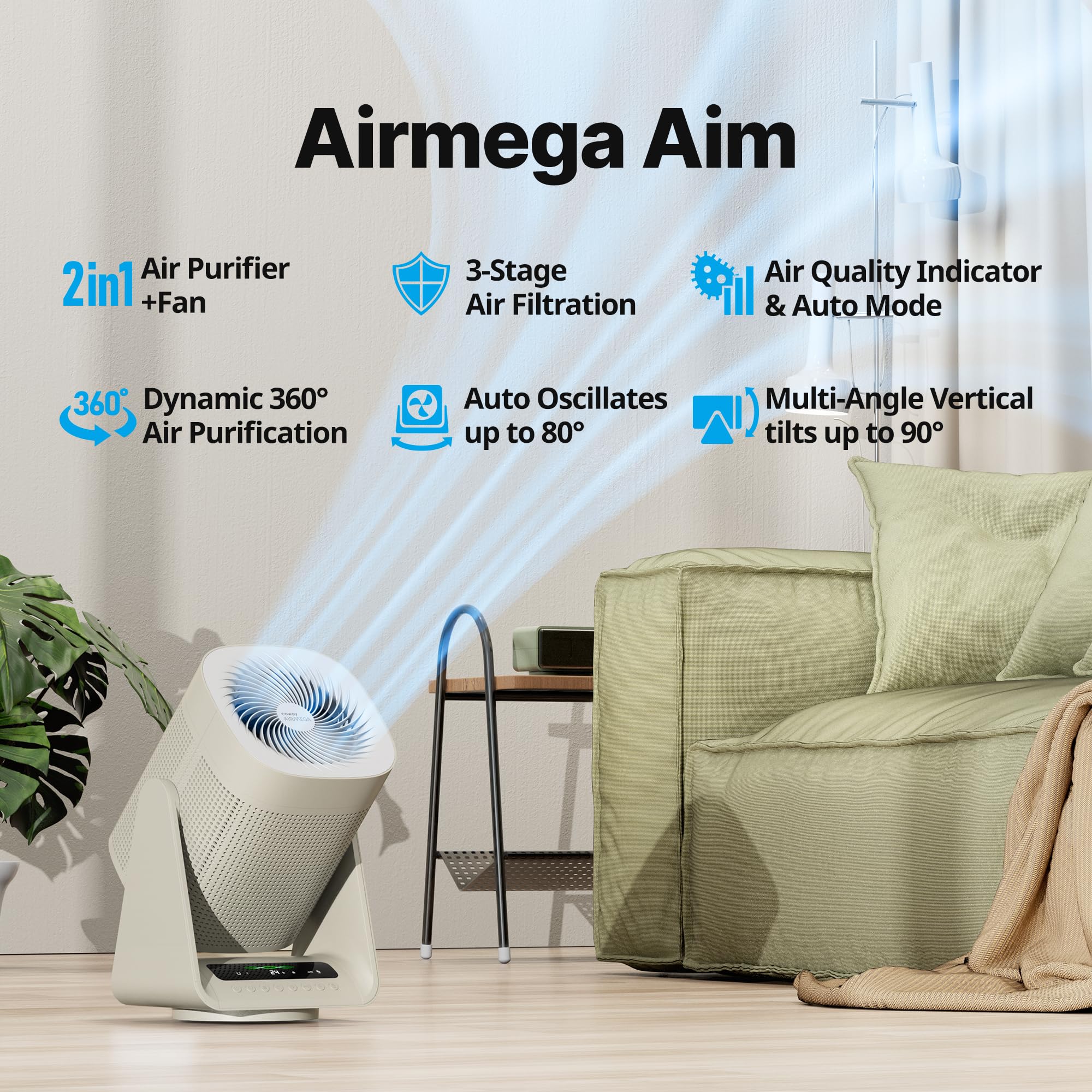 Foto 2 | Purificador de Aire Coway Aim con Ventilador - Venta Internacional