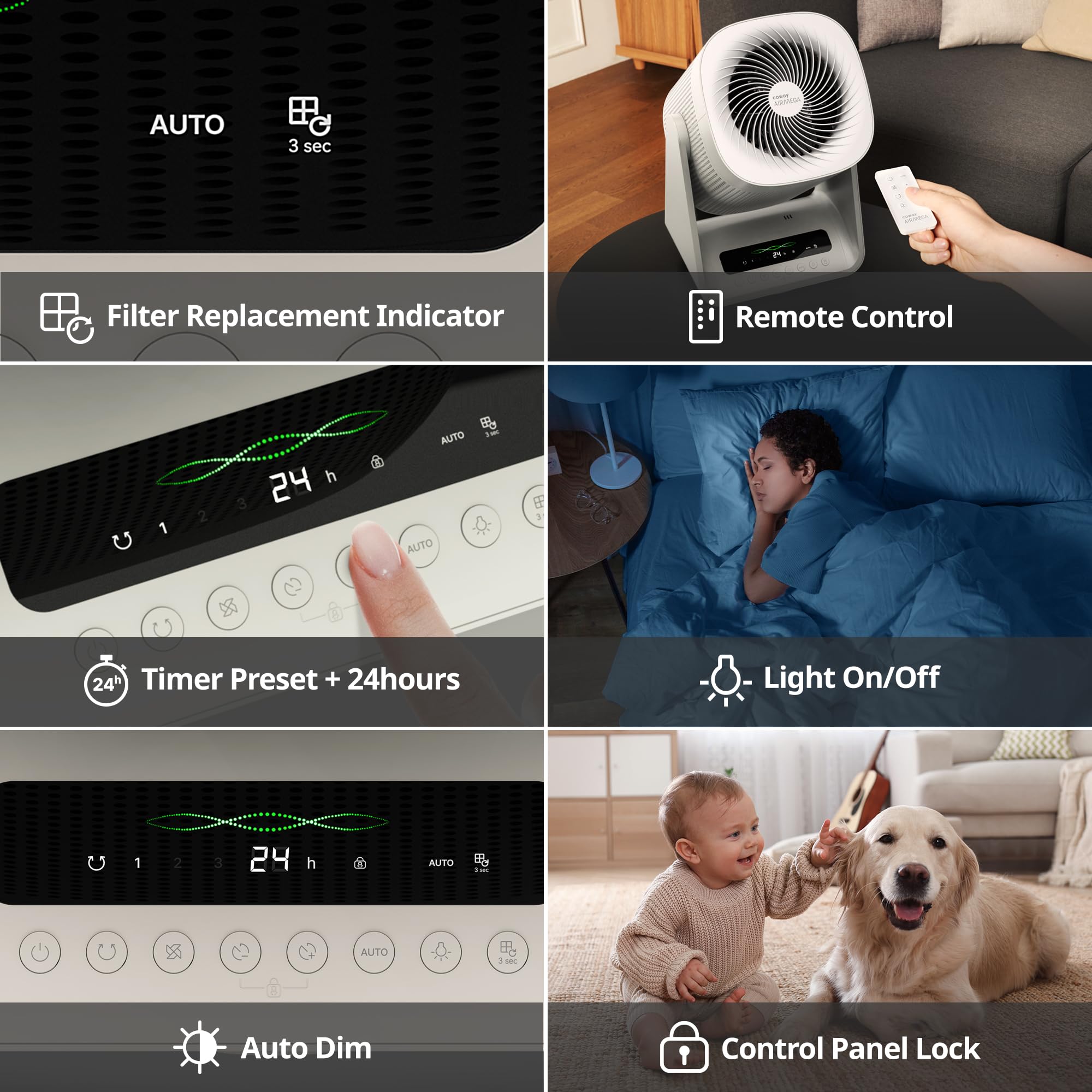 Foto 7 | Purificador de Aire Coway Aim con Ventilador - Venta Internacional