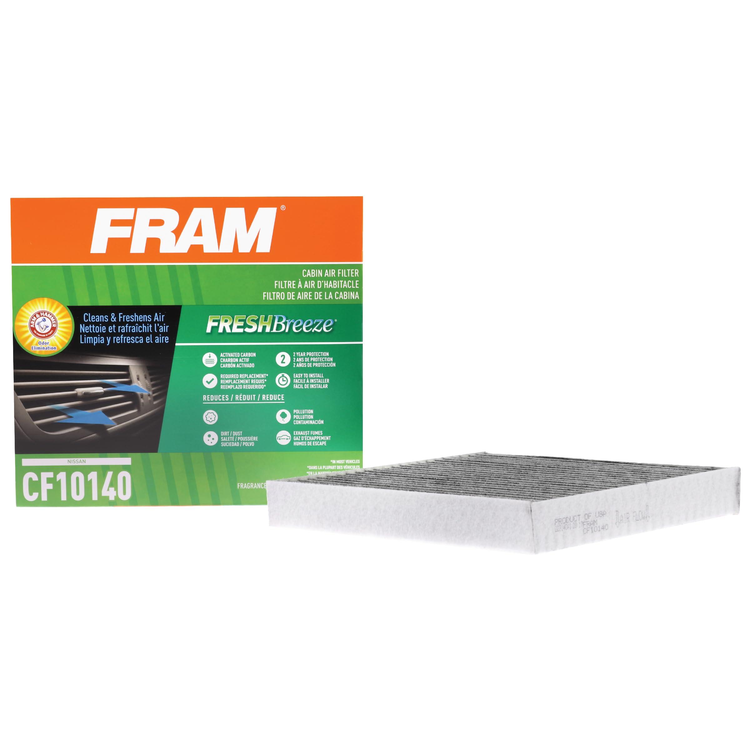 Filtro De Aire De Cabina Fram Fresh Breeze Cf10140 Para Nissan, Infiniti - Venta Internacional.