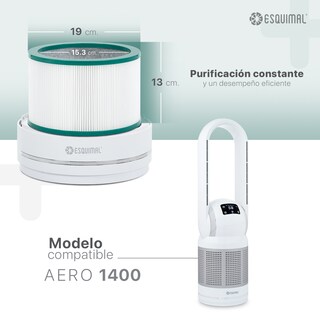 Foto 6 | Filtro Hepa H13 Esquimal Repuesto Para Purificador De Aire Aero 1400. Atrapa Partículas, Polvo, Elimina Olores.