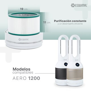 Foto 6 | Filtro Hepa H13 Esquimal Repuesto Para Purificador De Aire Aero 1200. Atrapa Partículas, Polvo, Elimina Olores.