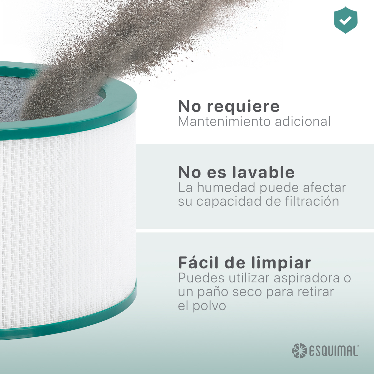 Foto 8 pulgar | Filtro Hepa H13 Esquimal Repuesto Para Purificador De Aire Aero 1200. Atrapa Partículas, Polvo, Elimina Olores.