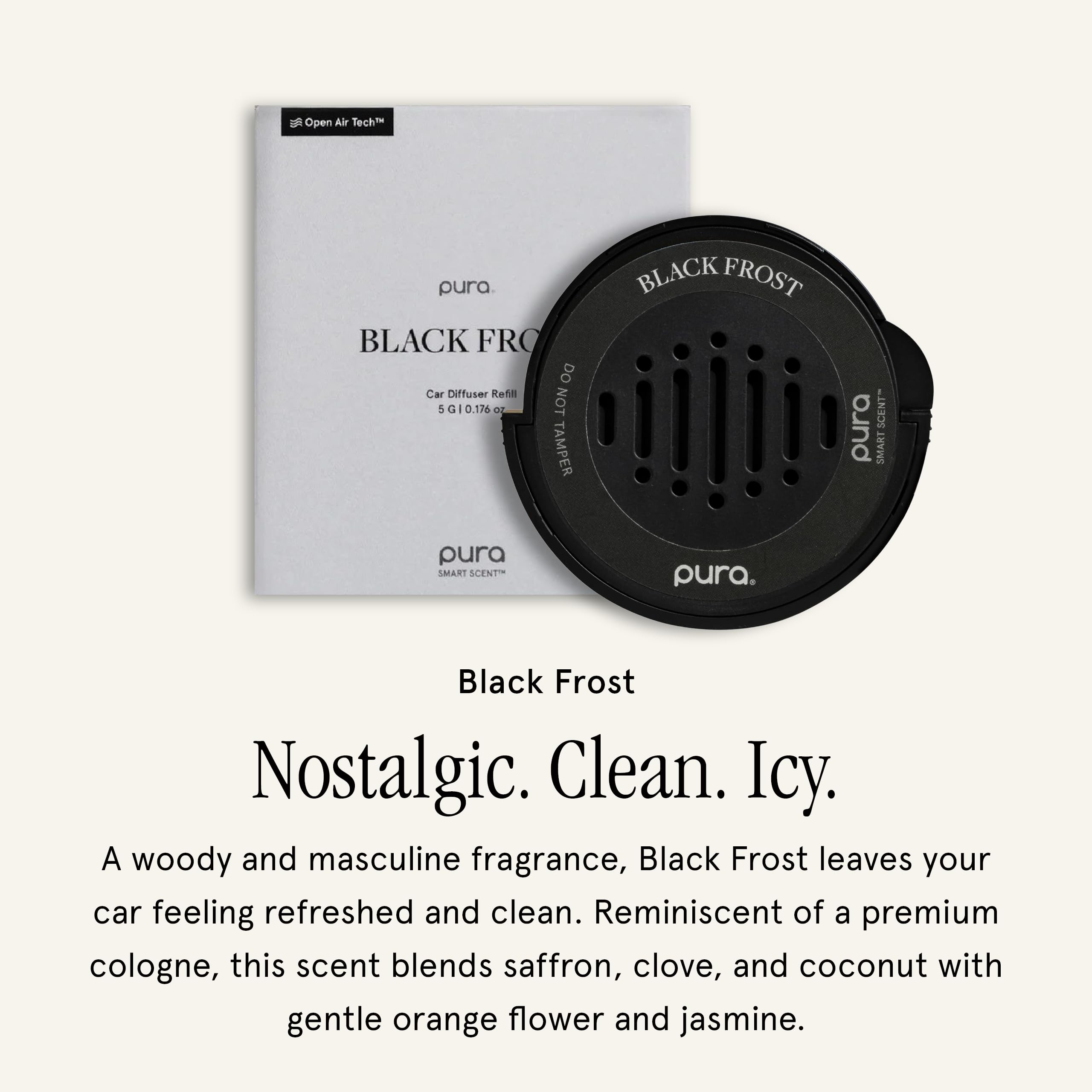Foto 3 pulgar | Difusor De Recambio De Aroma Para Coche Pura Clean & Safe Black Frost - Venta Internacional.