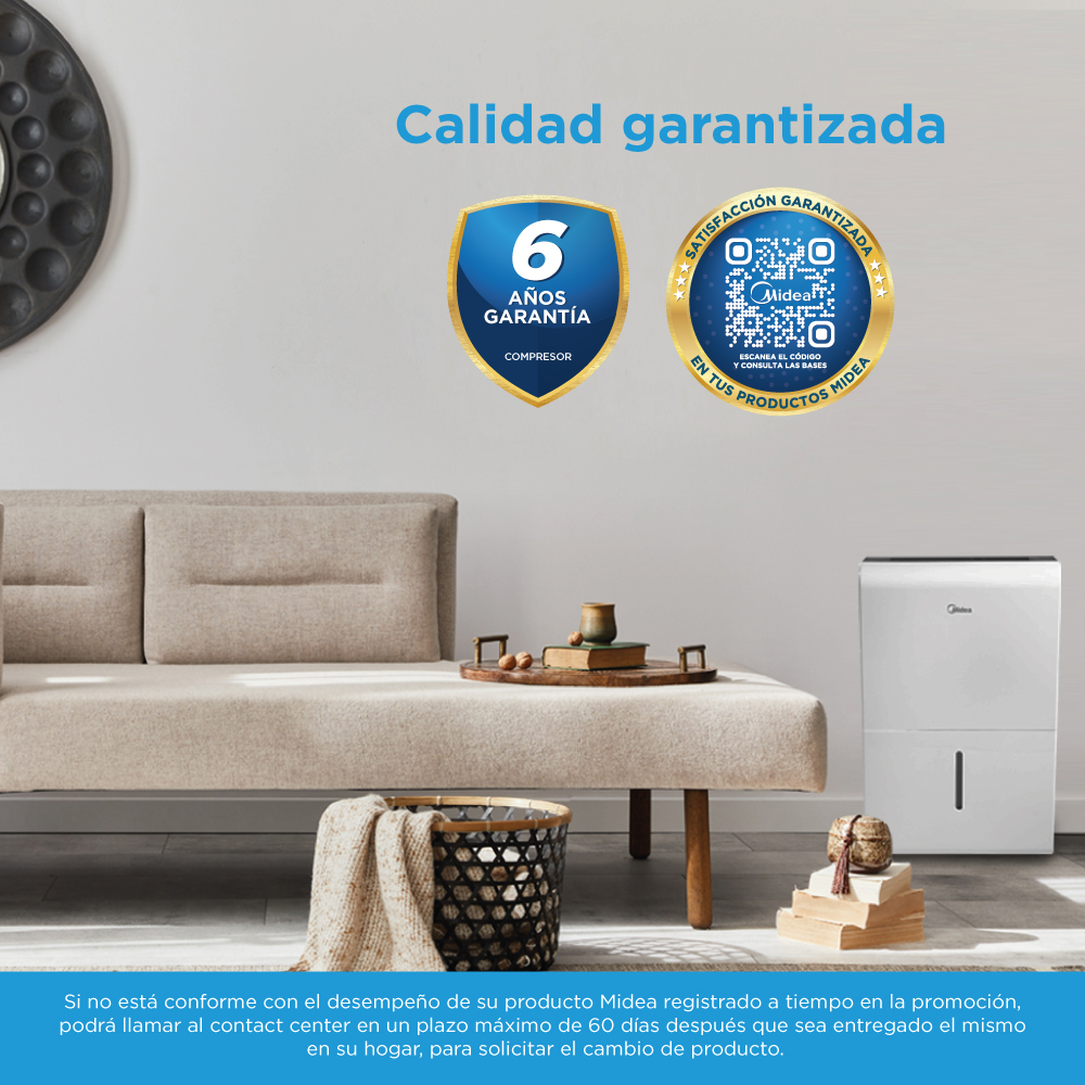 Foto 4 pulgar | Deshumidificador Midea MDP50C1KSP color Blanco 50 Pintas 110 V