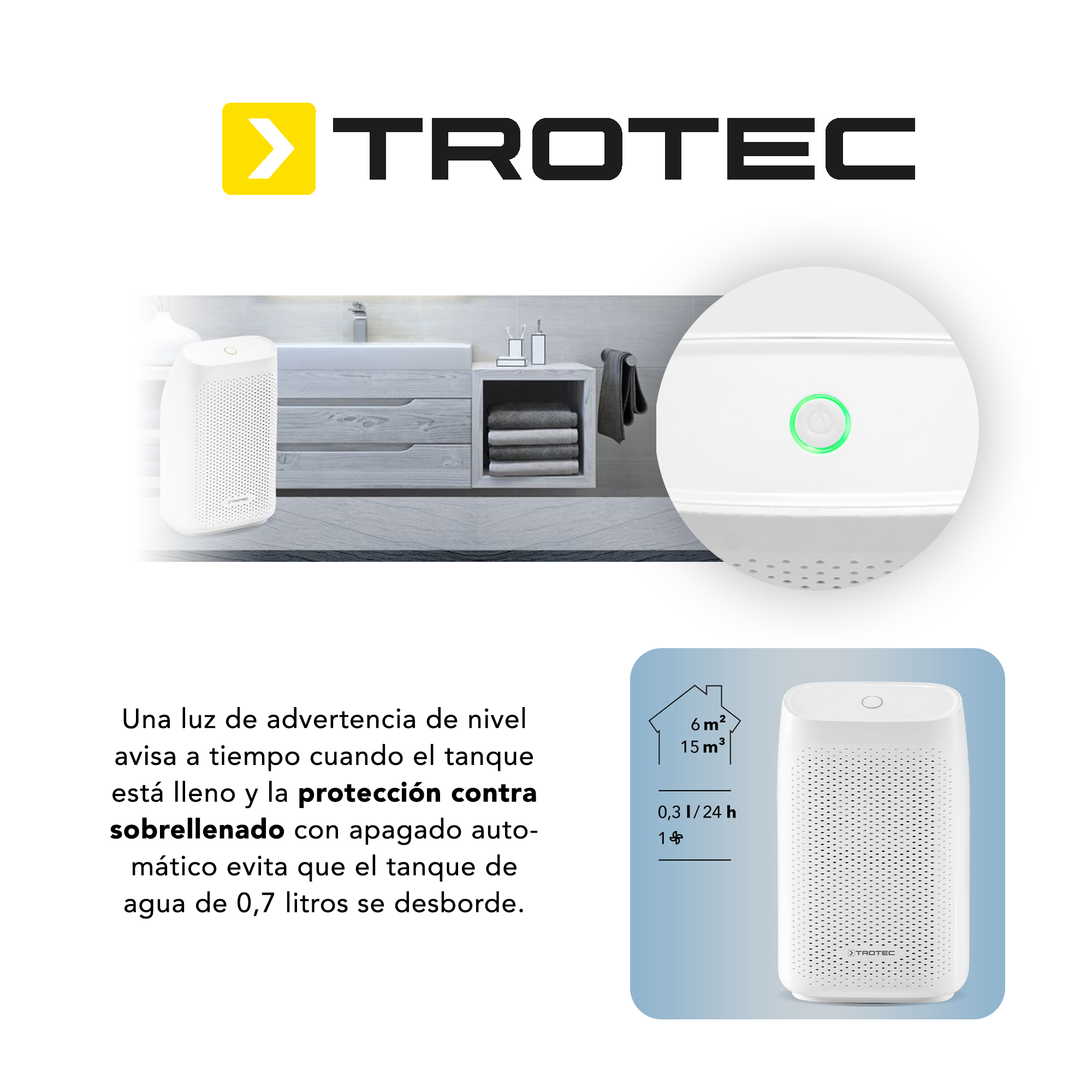Foto 7 pulgar | Deshumidificador Moderno 500ml Trotec Ttp5e Silencioso