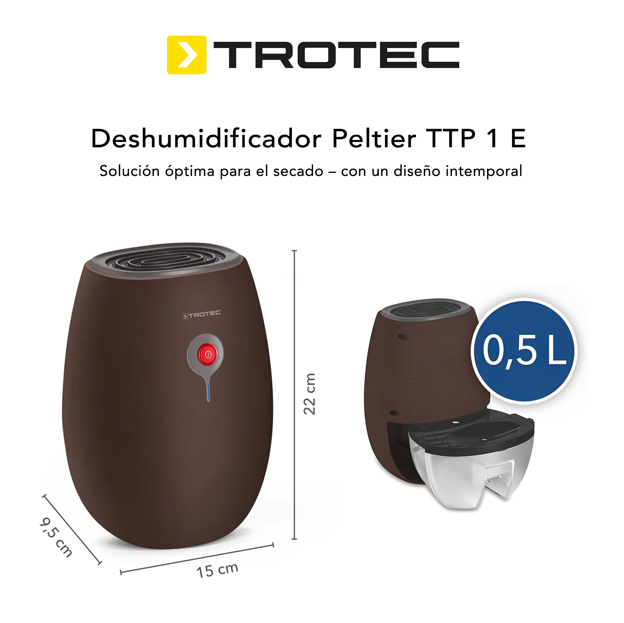 Foto 2 | Deshumidificador Eliminador de Humedad 500 ml Trotec para Hogar u Oficina