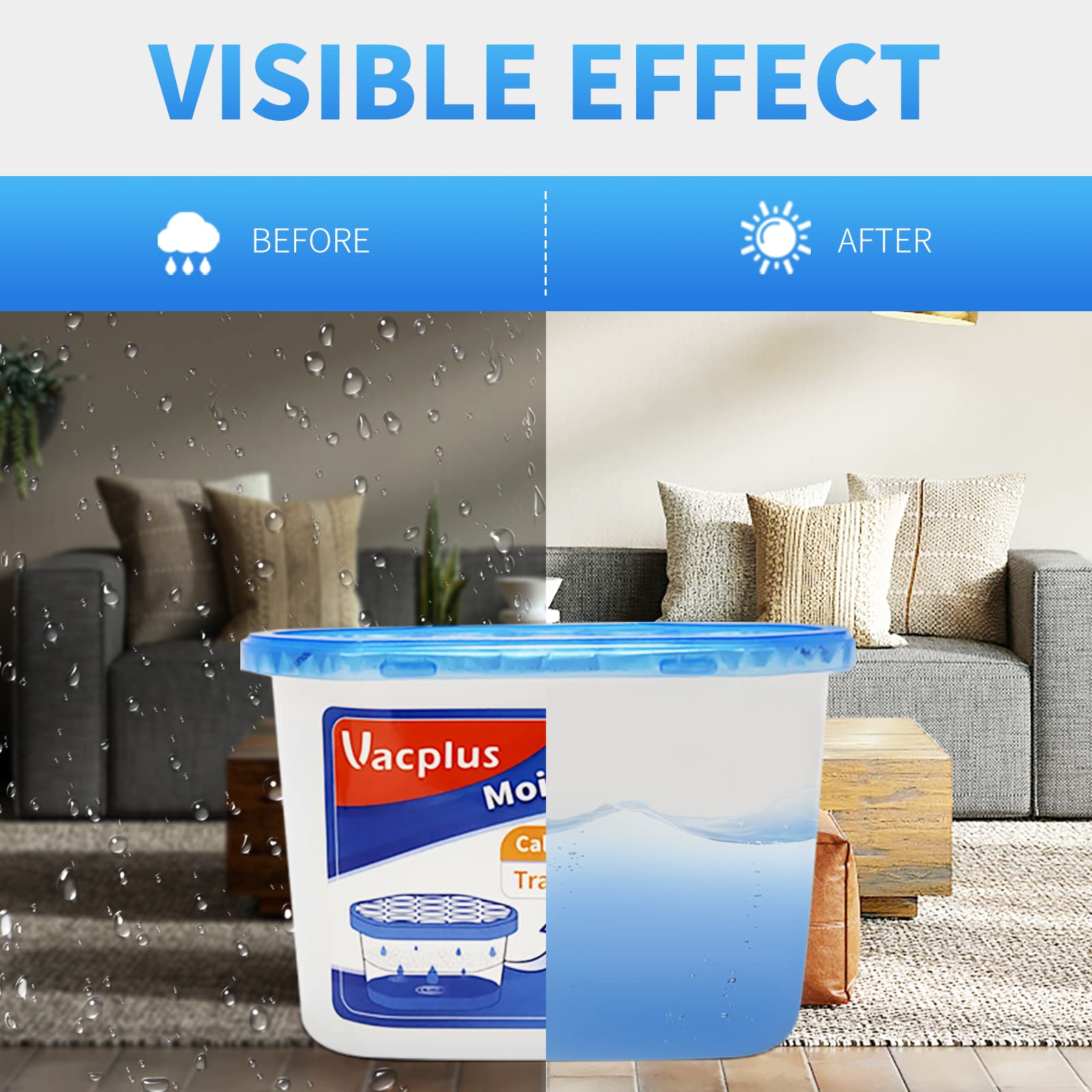Foto 6 | Absorbedor De Humedad Vacplus, Paquete De 16 Unidades, 310 Ml, Para Baño O Armario - Venta Internacional.