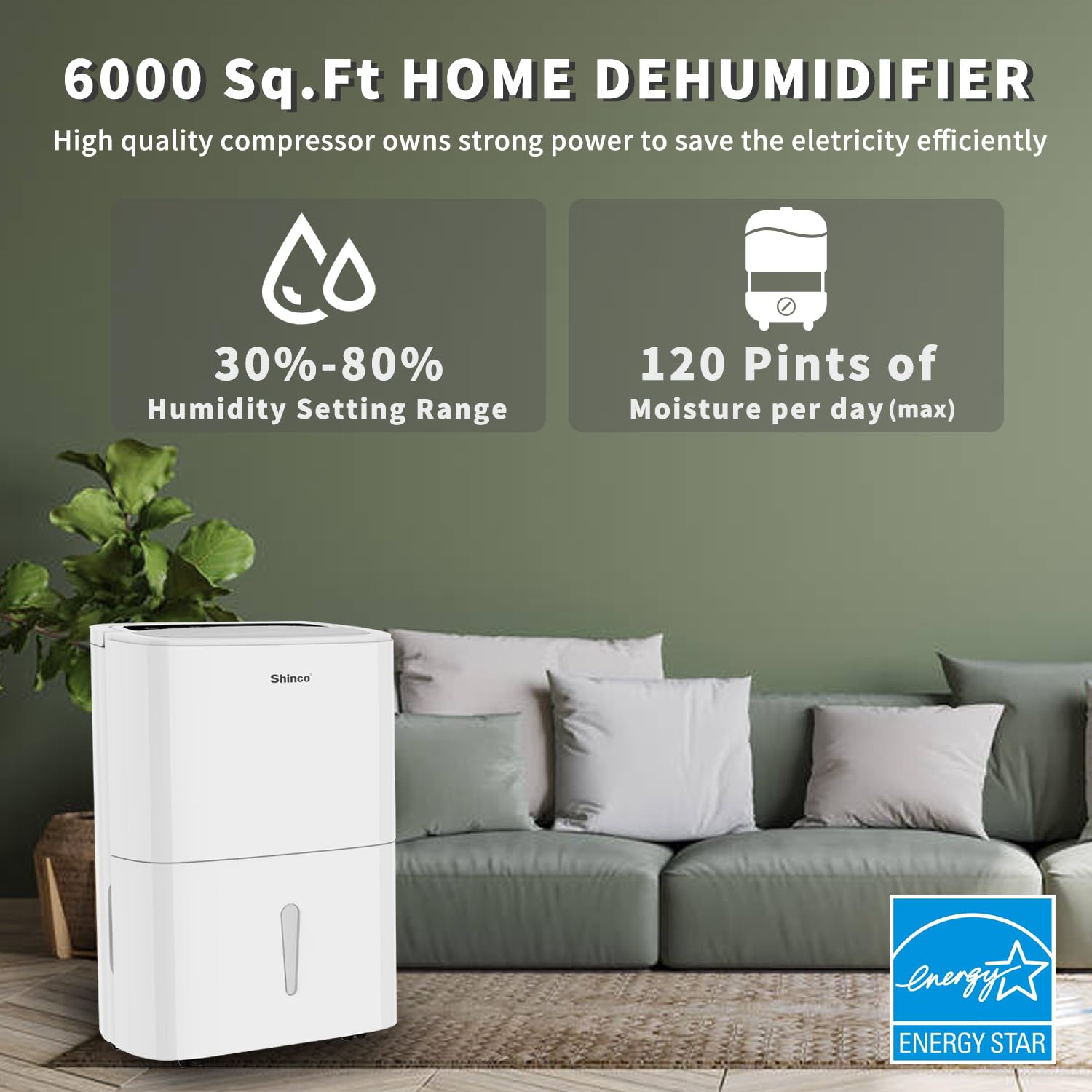 Foto 3 pulgar | Deshumidificador Shinco 50 L/día Para 560 M² Con Humedad Ajustable - Venta Internacional.