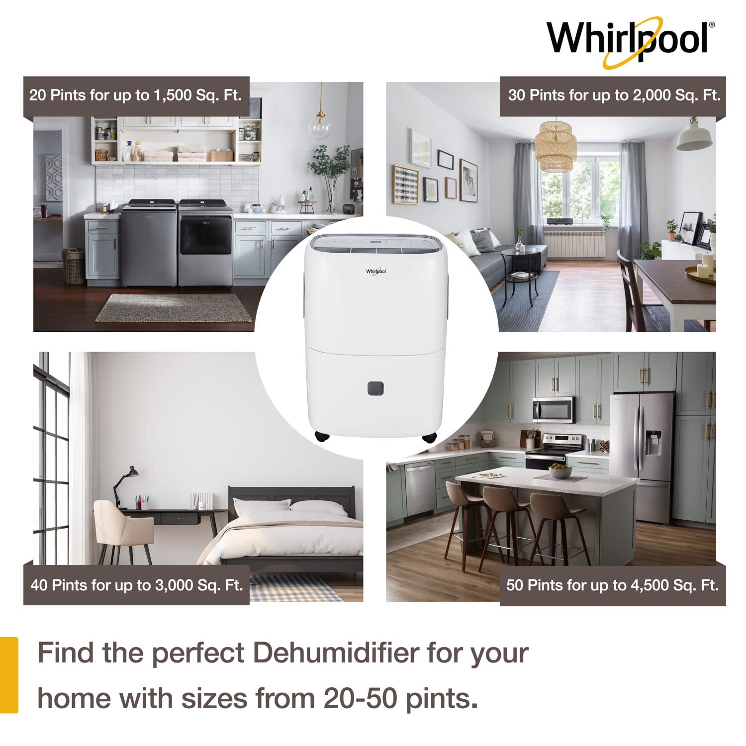 Foto 8 pulgar | Deshumidificador Whirlpool Portátil De 9,5 L, 20 Pintas Para 139 M², Blanco - Venta Internacional.