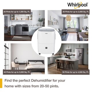 Foto 7 | Deshumidificador Whirlpool Portátil De 9,5 L, 20 Pintas Para 139 M², Blanco - Venta Internacional.