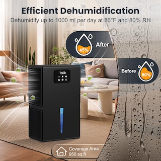Foto 2 | Deshumidificador Tolife Para Dormitorio De 2,8 L Con Apagado Automático De 90 M², Color Negro - Venta Internacional.