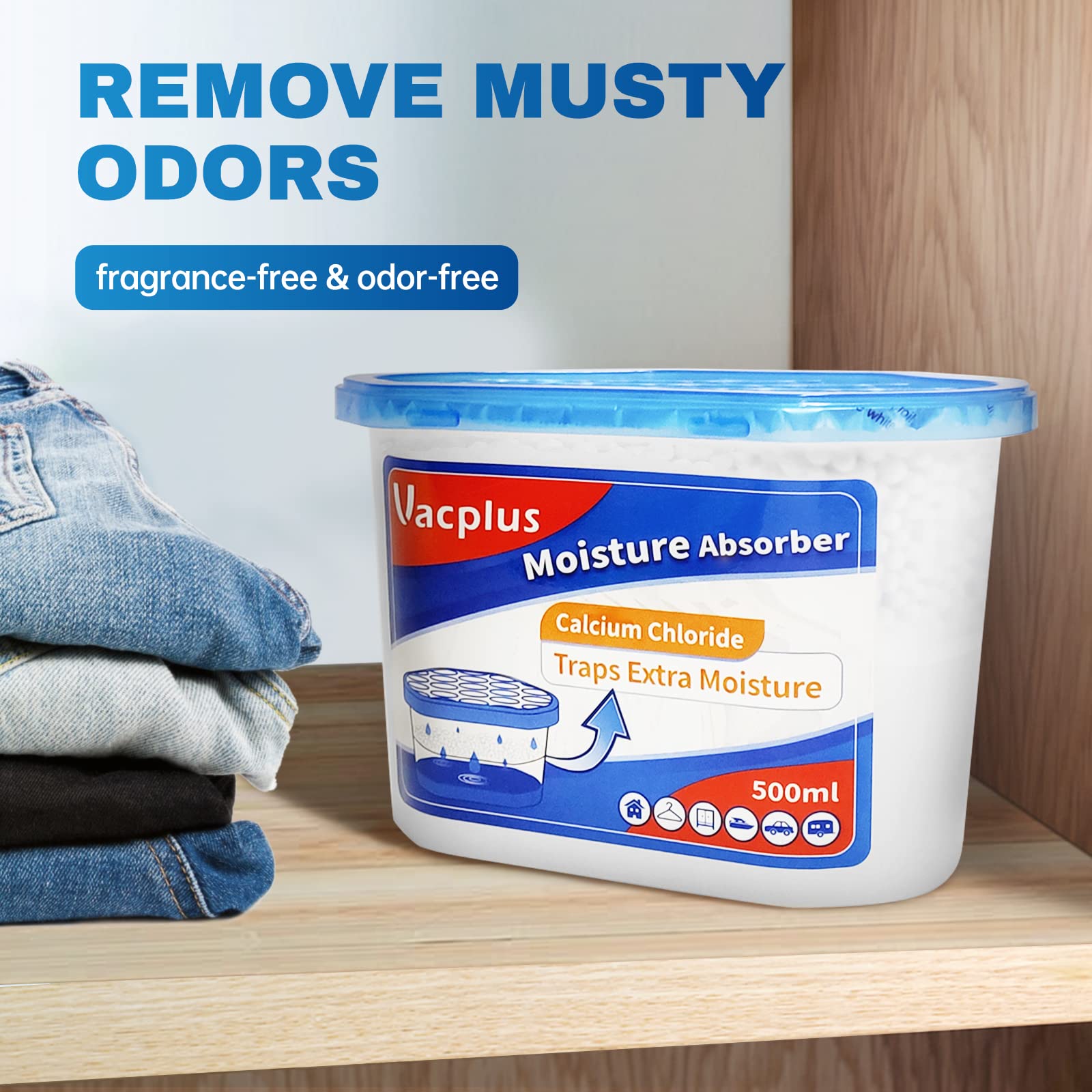 Foto 5 | Absorbedor De Humedad Vacplus, Paquete De 12 Unidades, 310 Ml, Para Baño Y Armario - Venta Internacional.