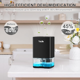 Foto 2 | Deshumidificador Tolife Con Depósito De Agua De 900 Ml, 500 Ml/día, 46 M², Con Apagado Automático - Venta Internacio