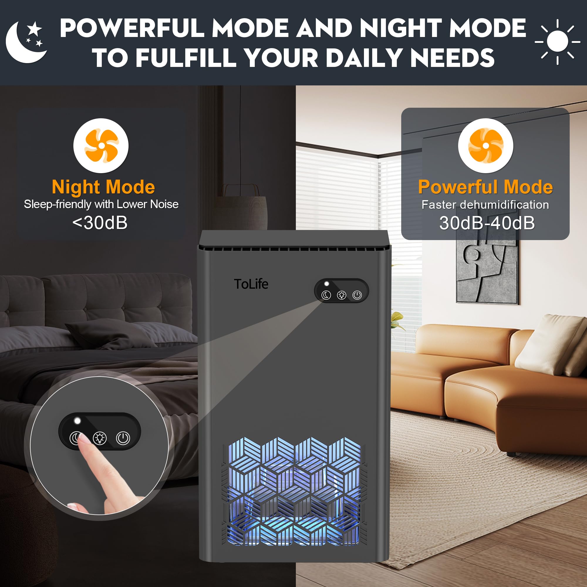 Foto 5 pulgar | Deshumidificador Tolife con Depósito de Agua de 2,8 l 88 M²- Venta Internacional