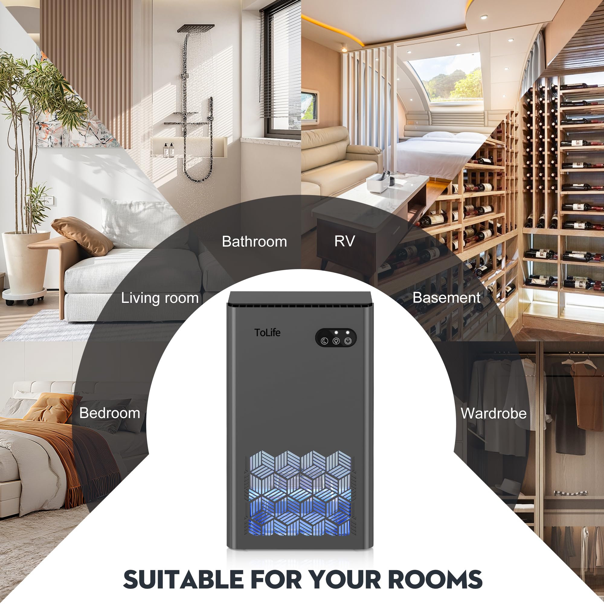 Foto 8 pulgar | Deshumidificador Tolife con Depósito de Agua de 2,8 l 88 M²- Venta Internacional