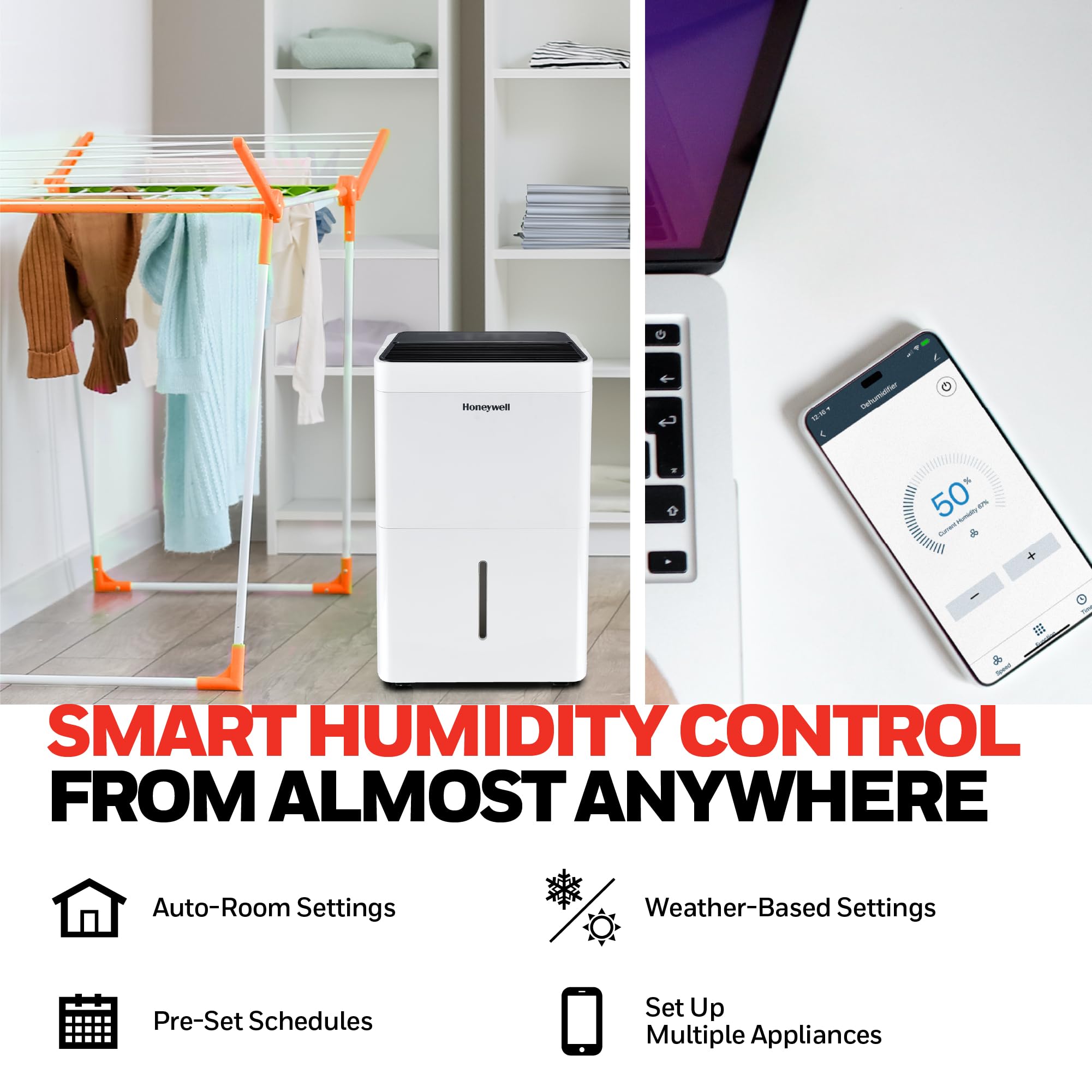 Foto 7 pulgar | Deshumidificador Honeywell Tpfit32awk De 32 Pintas 3000 M² Con Wifi - Venta Internacional.