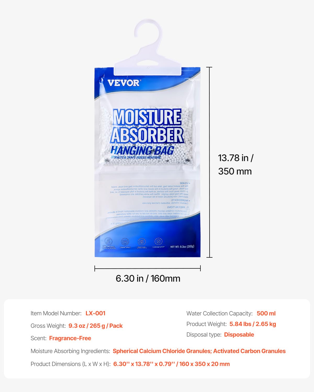 Foto 8 pulgar | Absorbedor De Humedad Colgante Vevor, 275 Ml, Deshumidificador Colgante Para Armario - Venta Internacional.