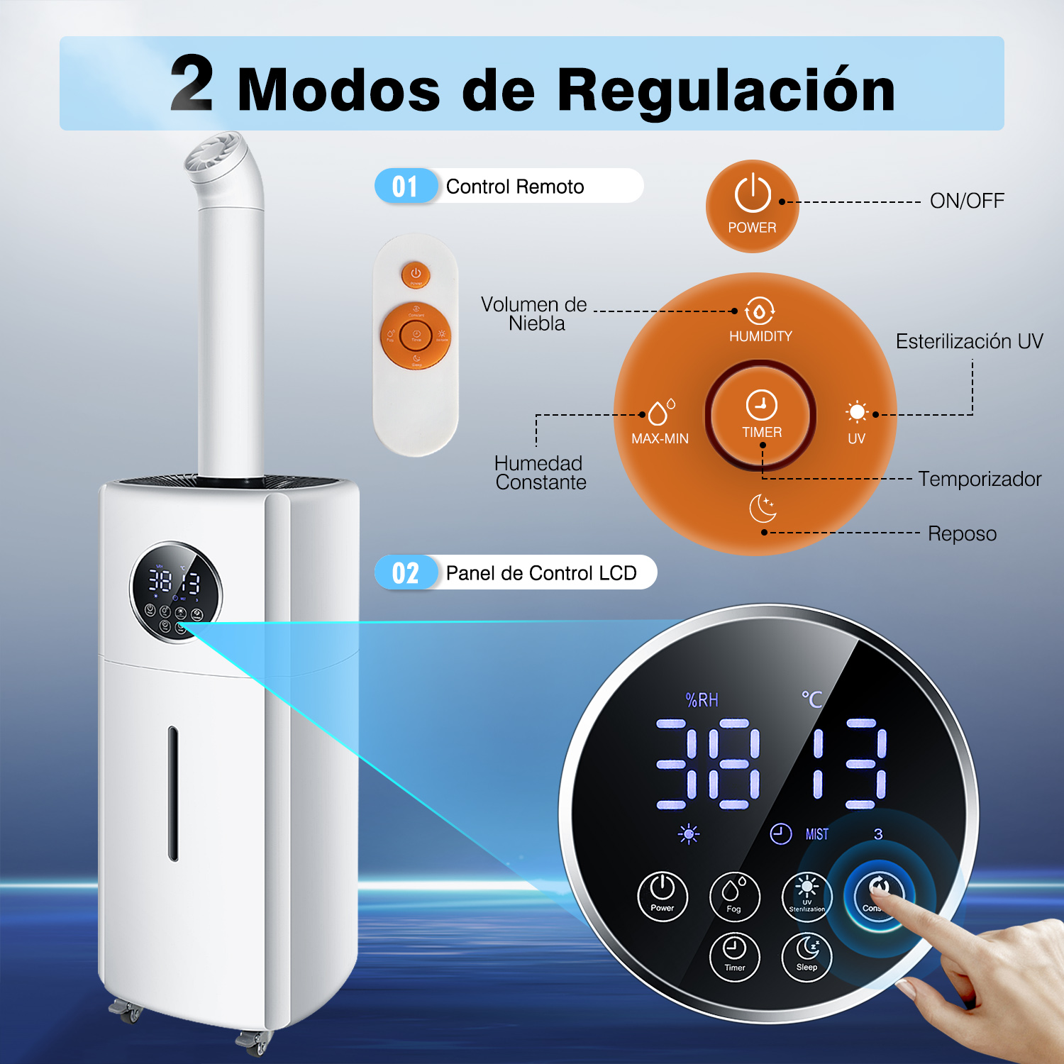 Foto 7 pulgar | Humidificador + Purificador de Aire de Torre Sangkee Blanco 21 l