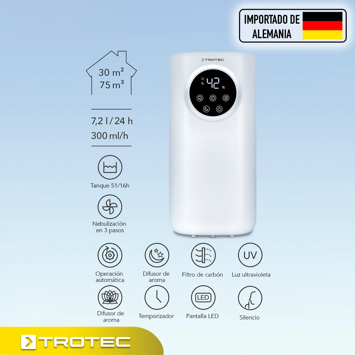 Foto 5 | Humidificador 3 En 1 Difusor 5l Trotec B7e C/pantalla Touch