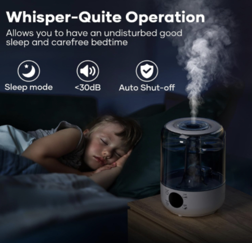 Foto 4 pulgar | Hilife Humidificadores Para Dormitorio, Humidificadores Ultrasónicos De Niebla Fría De 3 Litros Para El Hogar Funbu