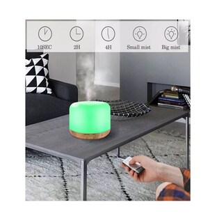 Foto 4 | Difusor De Aromaterapia Humidificador Blanco Luz Led C/ 6 Aceite Esenciales