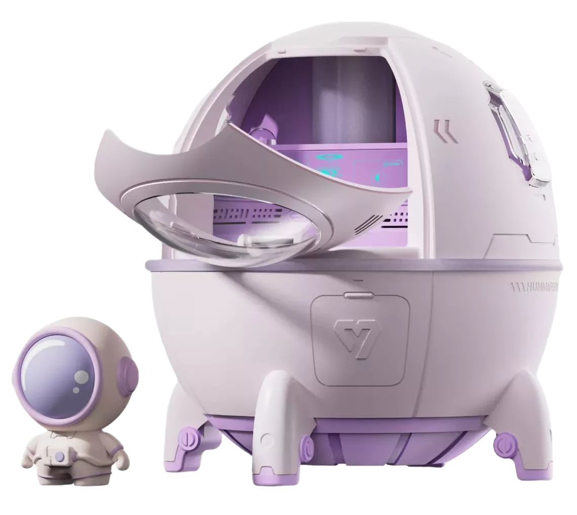 Humidificador de Aire Silencioso Astronaut Space Capsule Rosa