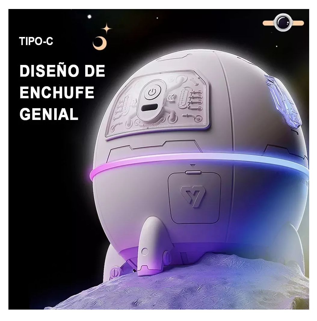 Foto 4 pulgar | Humidificador de Aire Silencioso Astronaut Space Capsule Rosa