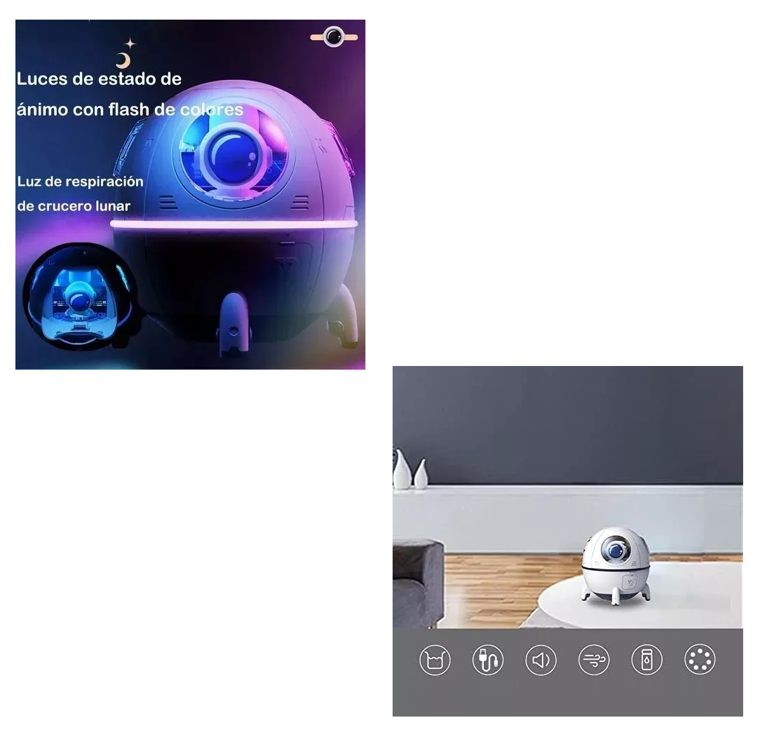 Foto 2 | Humidificador de Aire Blanco Silencioso Astronaut Space Capsule