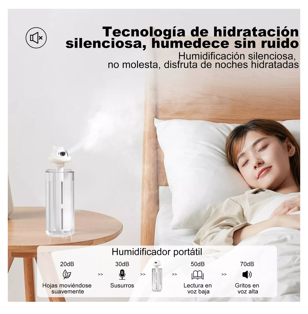 Foto 6 pulgar | Humidificador Difusor Led Ourlife Portable USB Astronauta Blanco