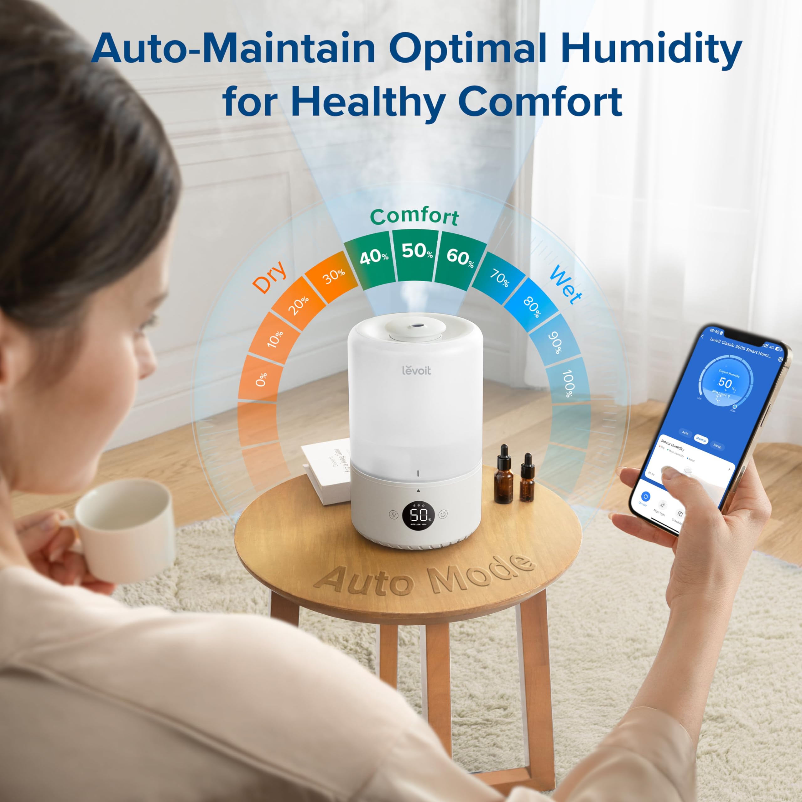 Foto 3 pulgar | Humidificador Levoit Smart Cool Mist Top Fill 3 L Blanco - Venta Internacional.