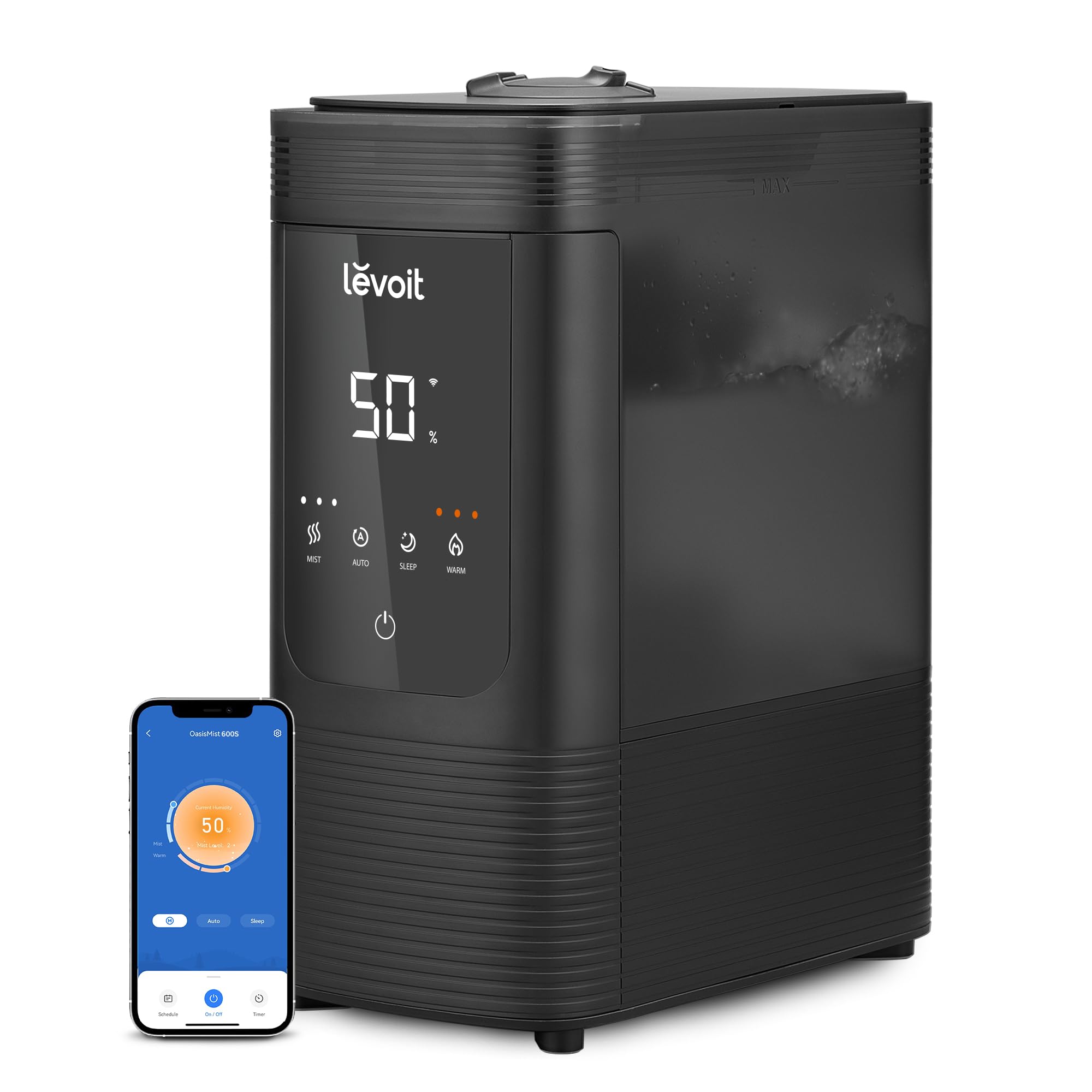 Humidificador Levoit Smart Cálido-Frío De 6 Litros Para Habitaciones Grandes Color Negro - Venta Internacional