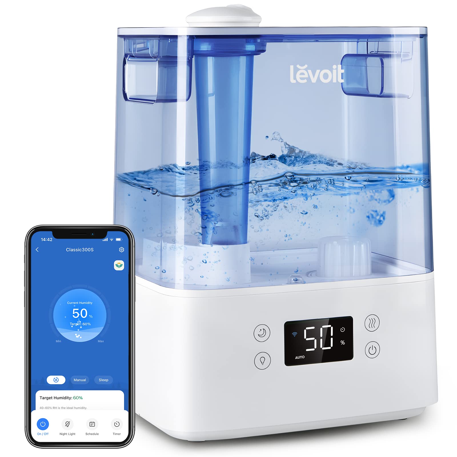 Humidificador Levoit Classic300S Ultrasónico Inteligente Llenado Superior 6 L - Venta Internacional