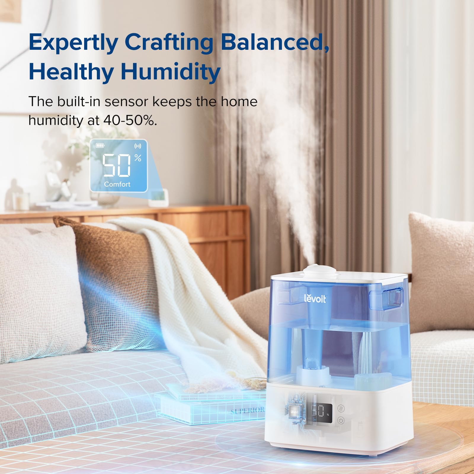 Foto 3 pulgar | Humidificador Levoit Classic300S Ultrasónico Inteligente Llenado Superior 6 L - Venta Internacional