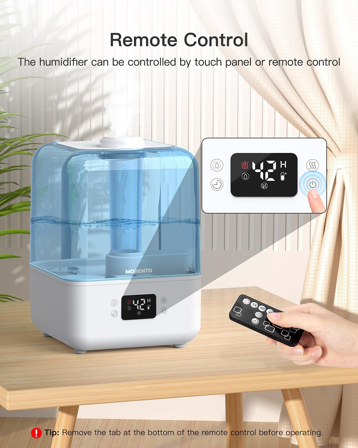 Foto 7 pulgar | Humidificador Morento De 4,5 L Con Relleno Superior Para Habitaciones Grandes, 50 Horas, Color Blanco - Venta Intern