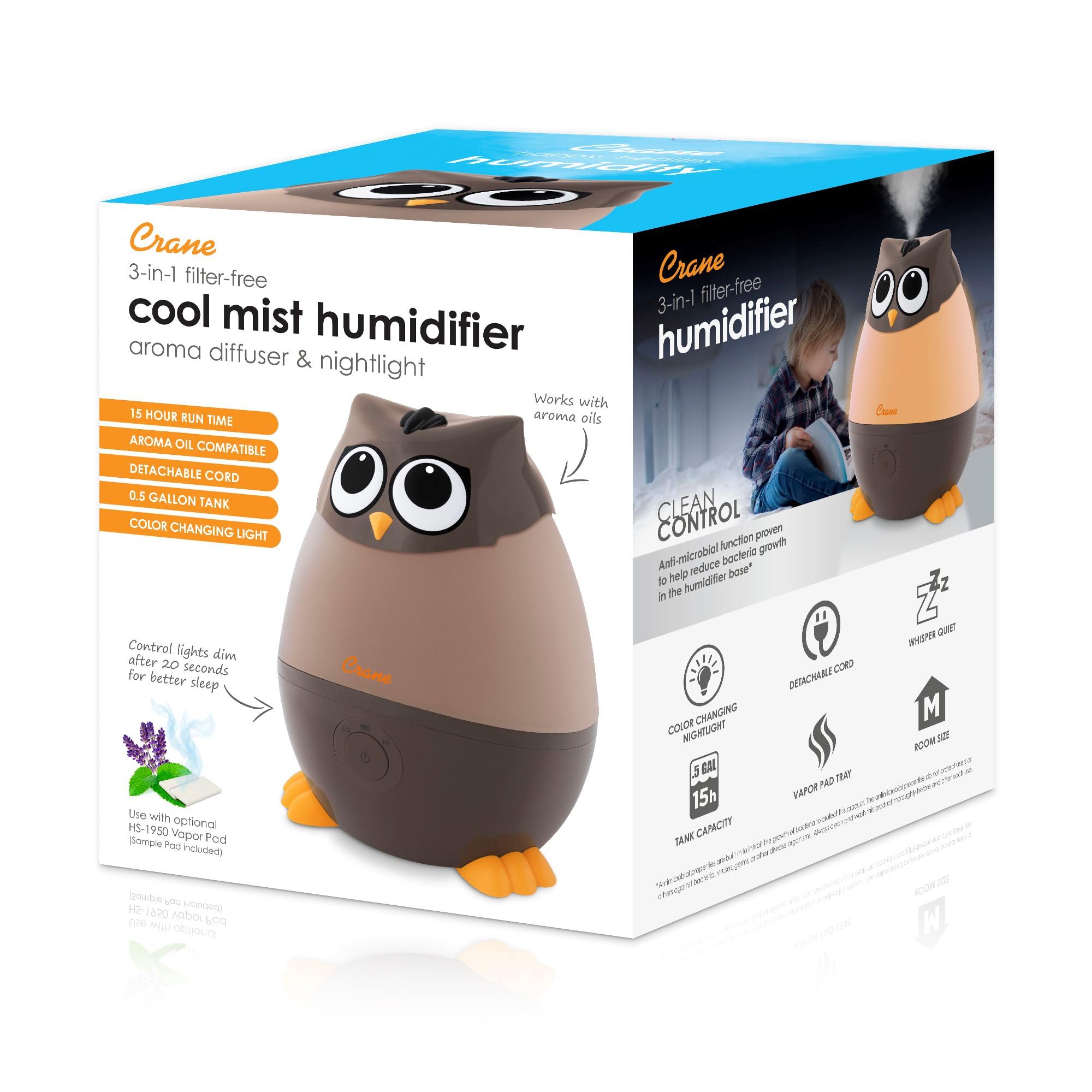 Foto 6 pulgar | Humidificador Crane Adorables Ultrasonic Mini 1.9l Para Dormitorio - Venta Internacional.