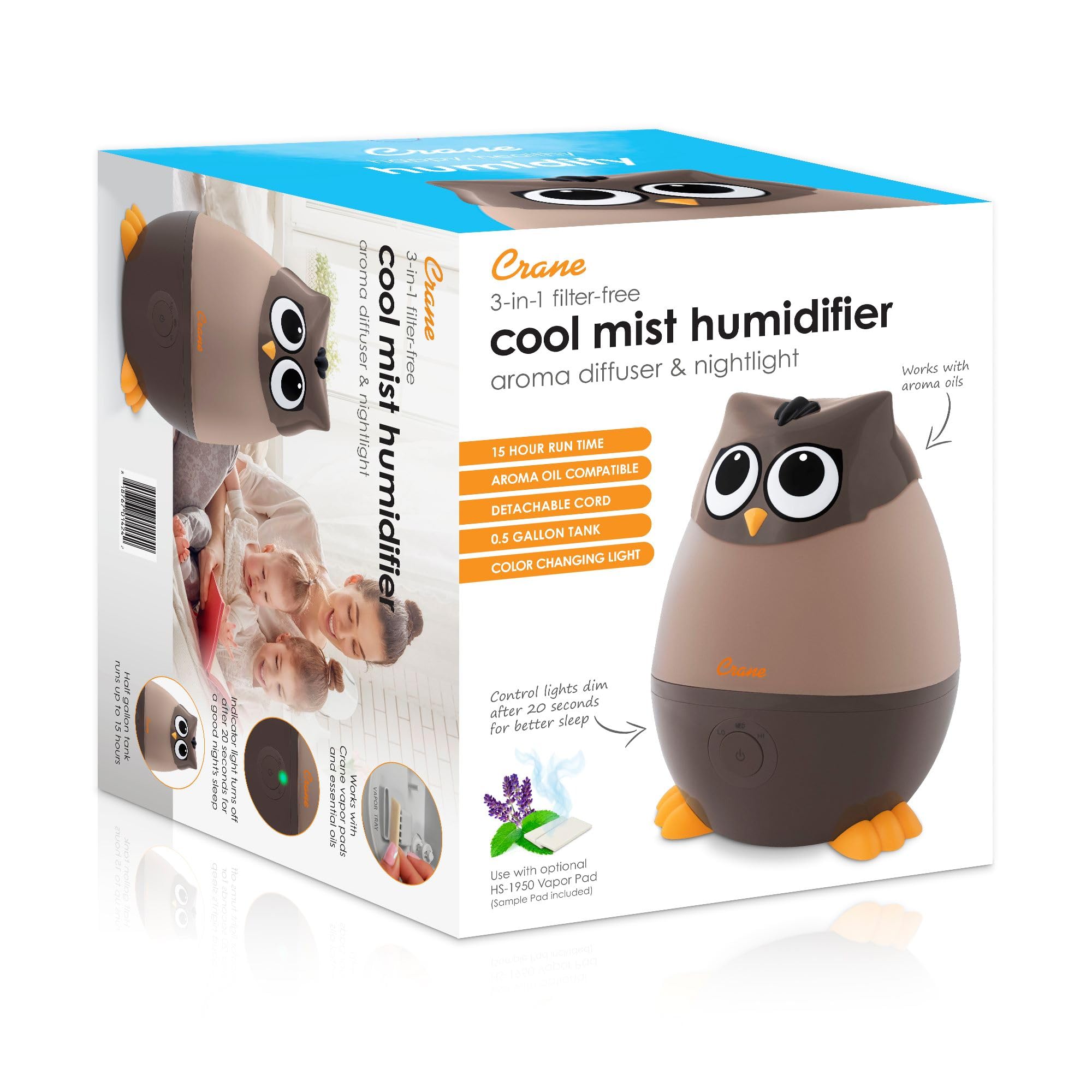 Foto 7 pulgar | Humidificador Crane Adorables Ultrasonic Mini 1.9l Para Dormitorio - Venta Internacional.