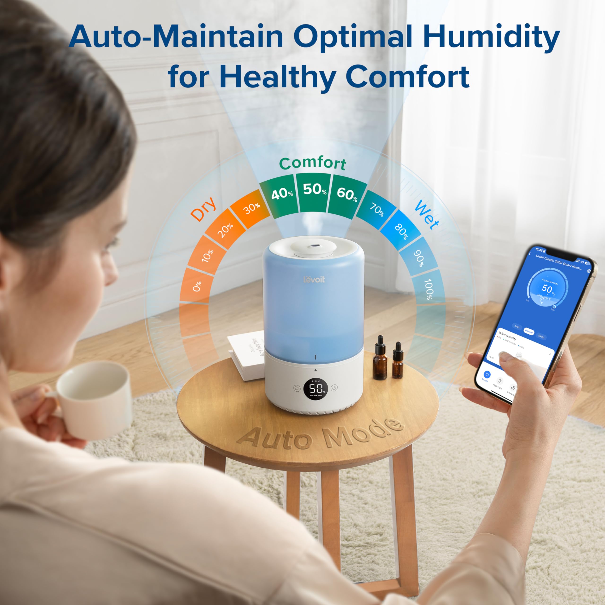 Foto 3 pulgar | Humidificador Levoit Dual 200s Smart 3l Top Fill Azul - Venta Internacional