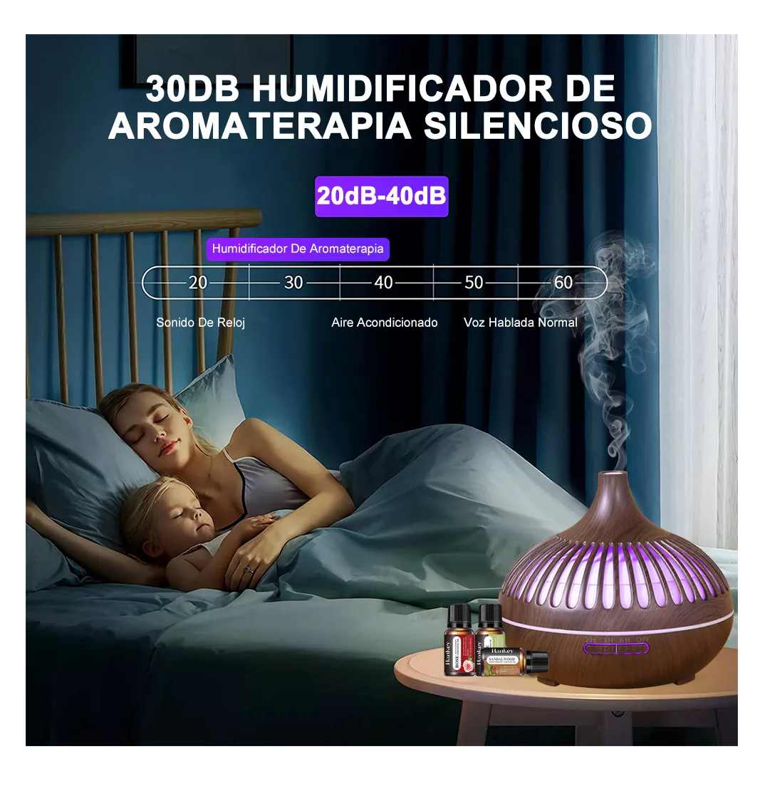 Foto 4 pulgar | Humidificador De Aceites Aire Con Control 8 Pzs Led, Marrón