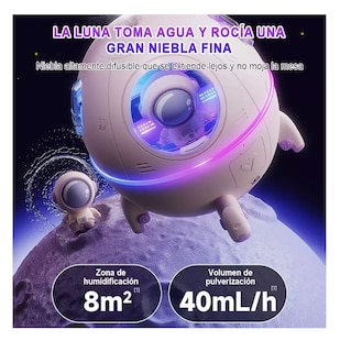 Foto 4 | Humidificador De Aire Silencioso Astronaut Space Capsule Rosa Palido