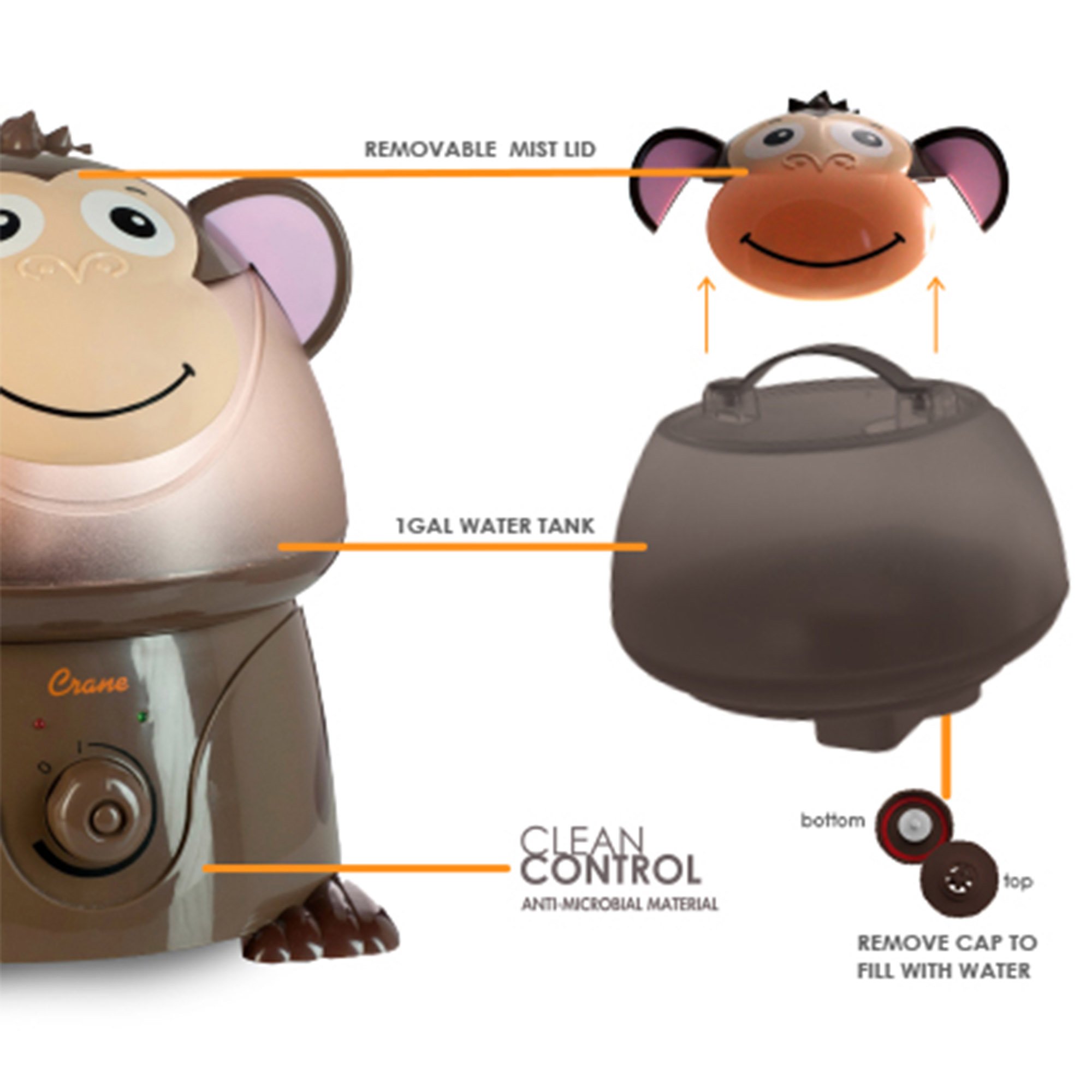 Foto 8 pulgar | Humidificador Crane Adorables Ultrasonic 3.8l Para Dormitorio Y Bebé - Venta Internacional.
