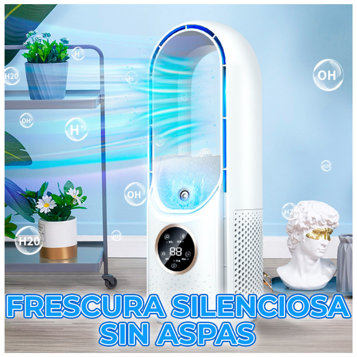 Foto 9 pulgar | Ventilador Con Humificador 6 Velocidades Sin Aspas