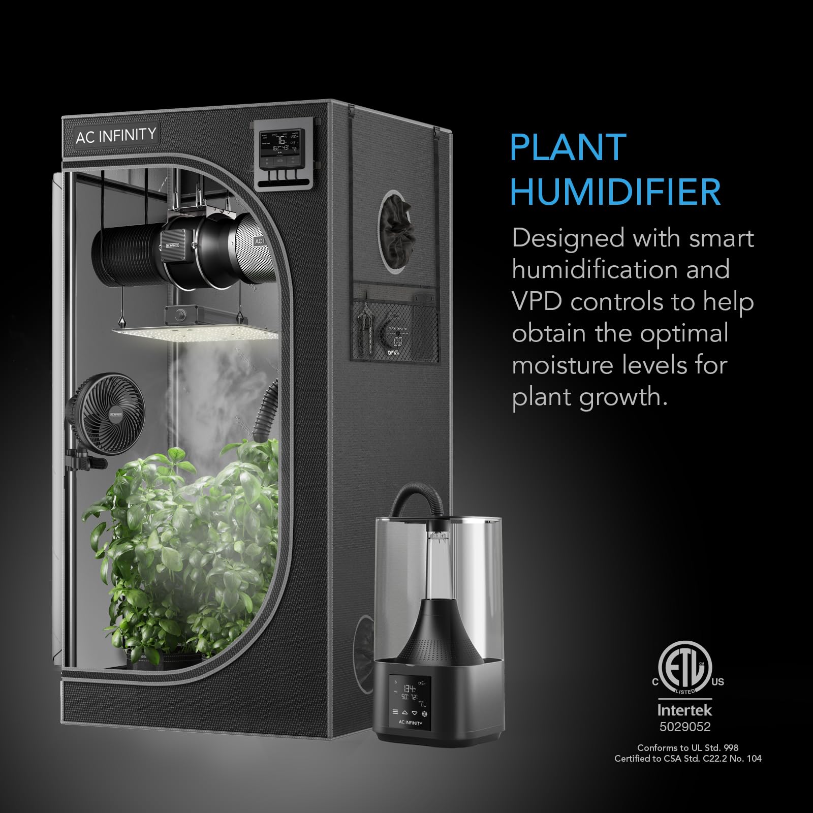 Foto 3 pulgar | Humidificador Para Plantas Ac Infinity Cloudforge T3 4.5l Con Controles - Venta Internacional.
