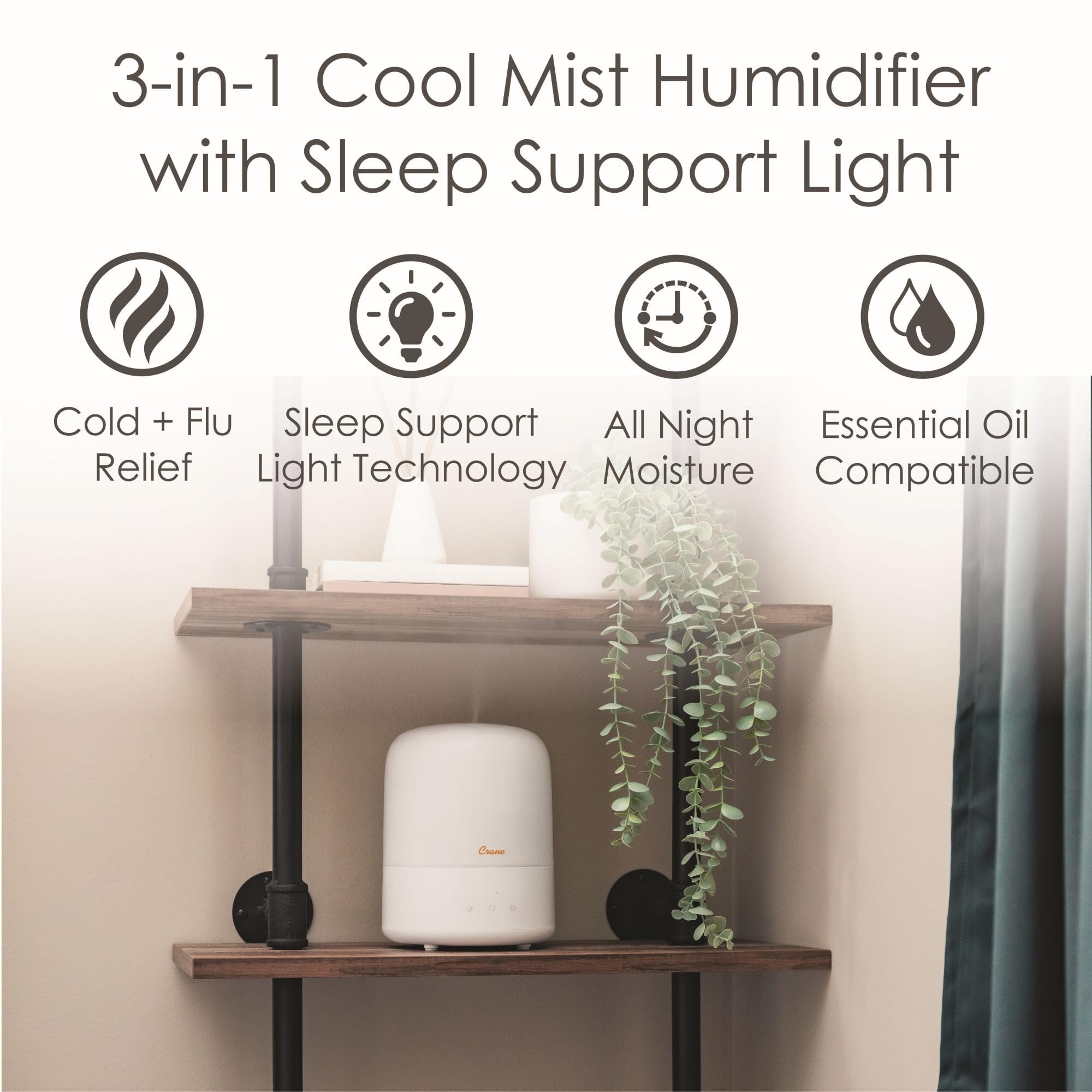 Foto 4 pulgar | Humidificador Crane Top Fill Mini Para Dormitorio Y Guardería  1 9 L - Venta Internacional.