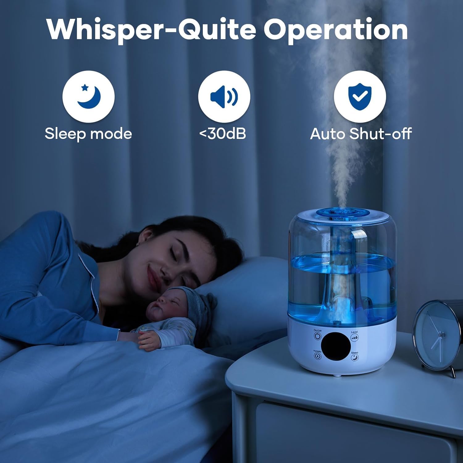 Foto 4 pulgar | Humidificador Hilife Ultrasonic Cool Mist 3l Para Dormitorio 30h - Venta Internacional.