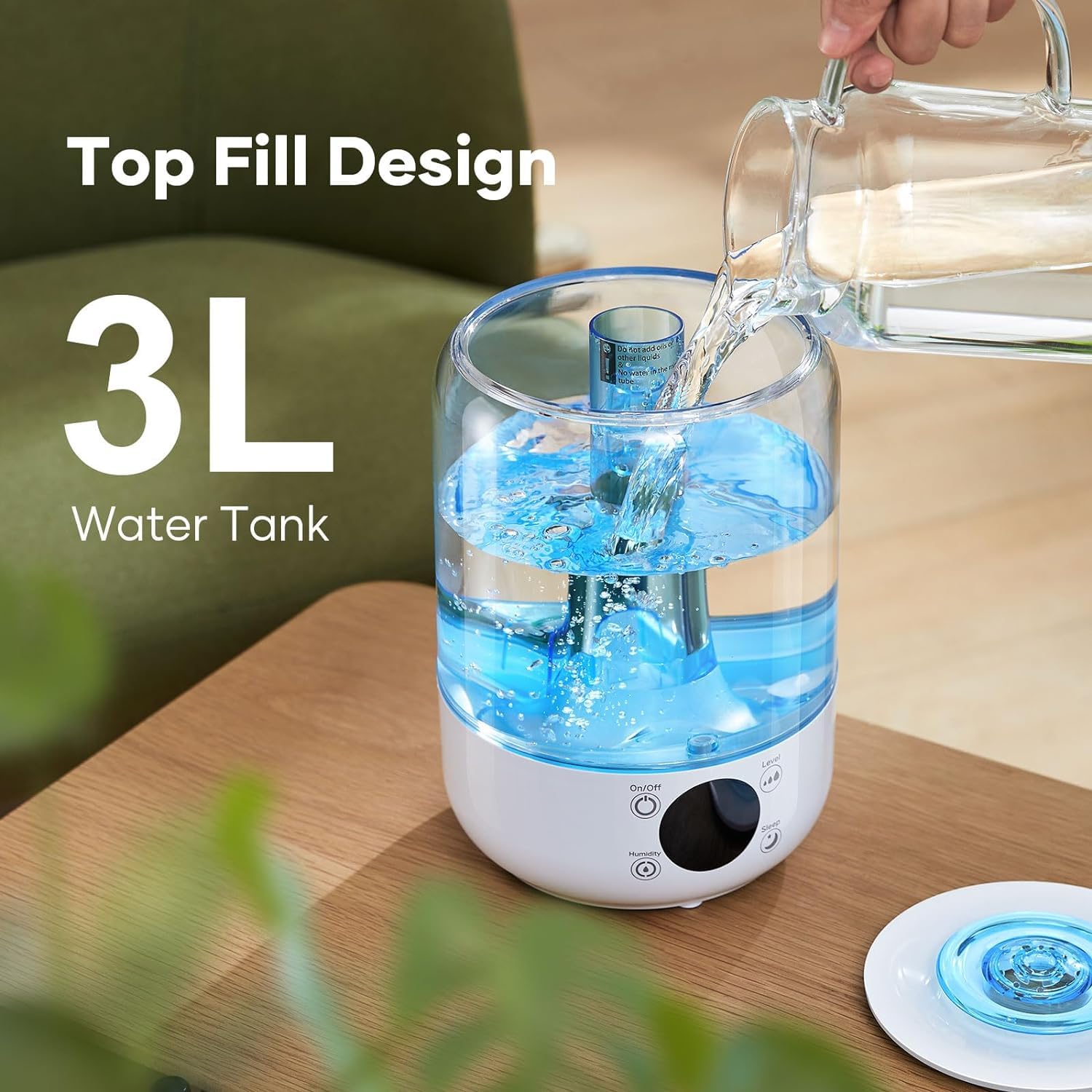 Foto 8 pulgar | Humidificador Hilife Ultrasonic Cool Mist 3l Para Dormitorio 30h - Venta Internacional.