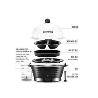 Foto 5 | Hervidor Eléctrico de Huevos Chefman Rj24-v2-black