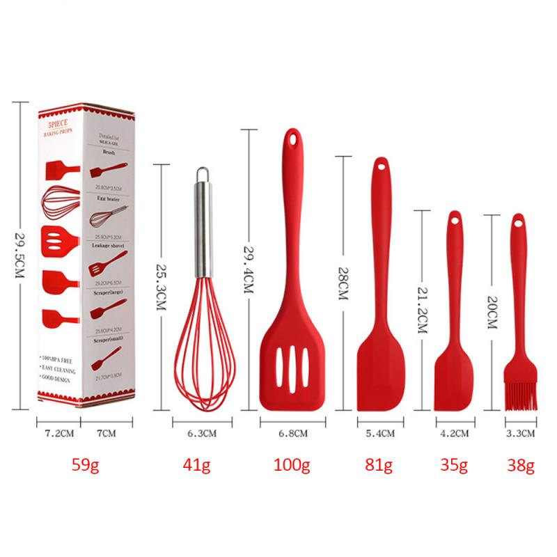 Foto 3 pulgar | Venta Internacional- Juego de Utensilios de Cocina HTTN Rojos 5 Piezas